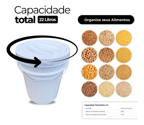Balde Para Os Pés Alça Plástica E Tampa Rosca - Kit 6 Pçs