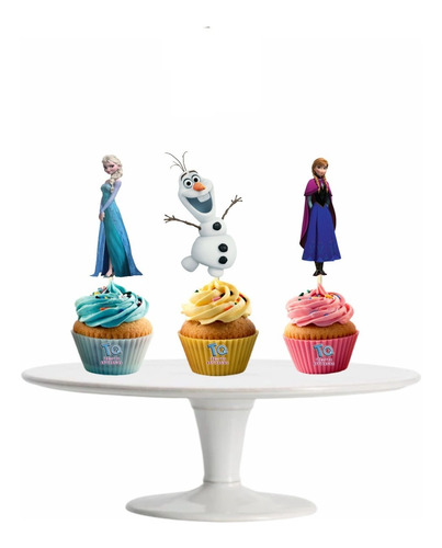 Frozen Cupcake Toppers Adorno Para Muffins X10