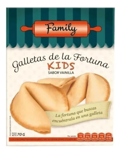 Galletas De La Fortuna Kids Sabor Vainilla 70 Grs - Family.