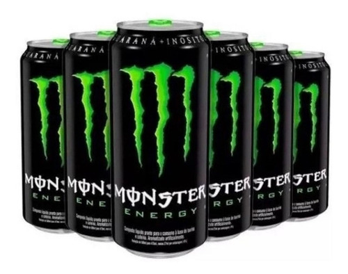 Energetico Monster Energy Fardo Com 6 Latas De 473ml Sabores Monster Energy Drink Clássico