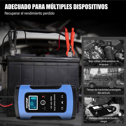 Imagen 3 de 8 de Cargador Rápido Para Batería De Coche 12v