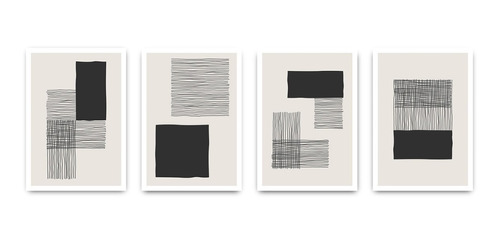 Set De 4 Cuadros Decorativos Modernos Minimalistas Hd