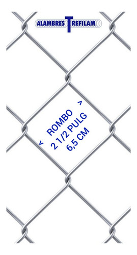 Alambre Tejido Romboidal 1,80 X 10 Mts X 2 1/2 Pulg N°14 1/2
