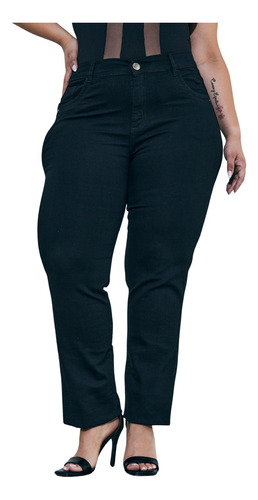 Pantalon Jeans Mujer Clasico Rectos Talles Grandes Tiro Alto