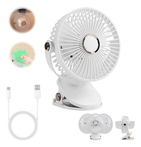Sa De Ventilador De Escritorio Con Luz 5 Velocidades
