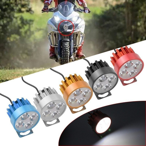 Faros 4 Led Redondos C/estrobo Para Motocicleta Par