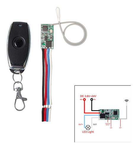 Mini Interruptor De Control Remoto Inalámbrico Rf 433mhz 12v