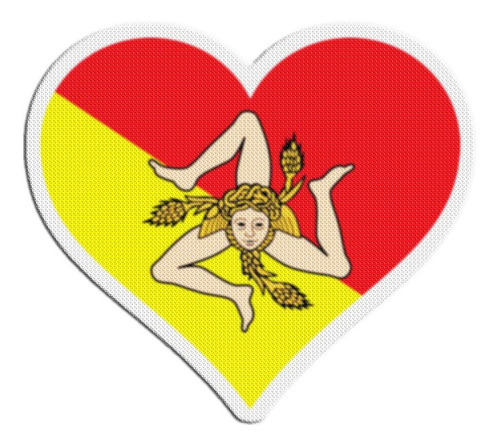 Parche Bandera Corazon Italia Sicilia