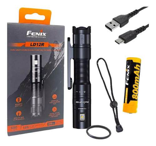  Linterna Fenix Ld12r 600 Lumens Led Recargable Usb 186 Mts