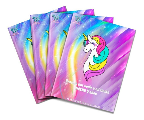 Unicornio Libros Souvenirs X10 Para Colorear  