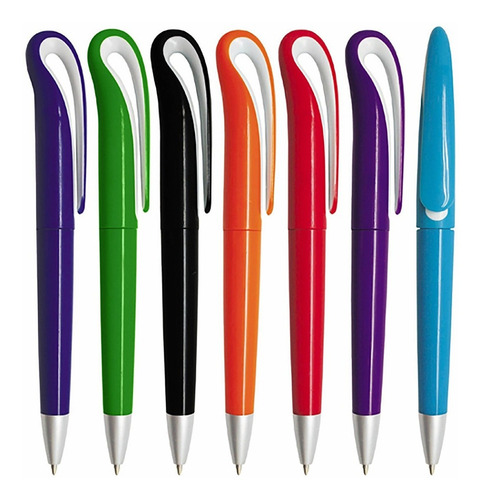 Paquete 10 Bolígrafo Plástico De Color Y Mecanismo Retráctil Exterior Naranja
