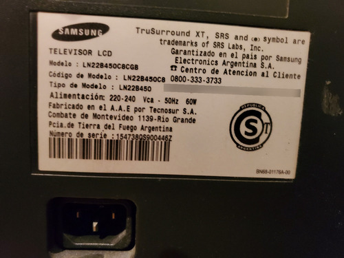 Monitor Samsung Lcd 22 Y Tv Muy Poco Uso Gris Oscuro (Usado)