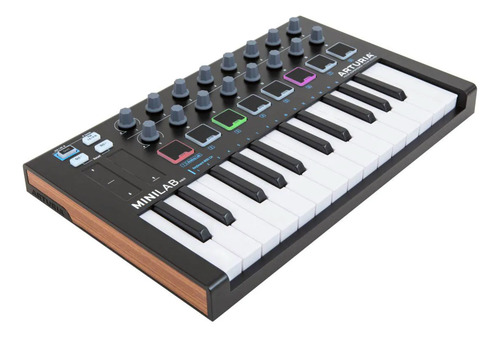 Teclado Controlador Midi Arturia Minilab Mk2 Black Usb Preto