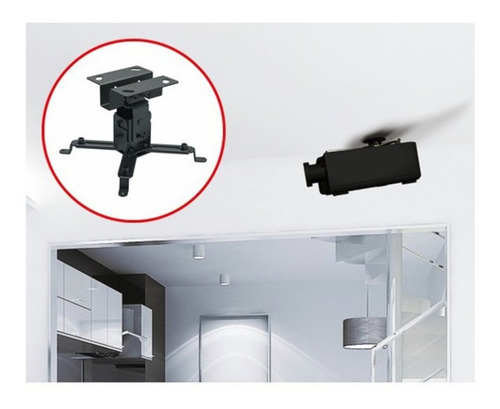 Imagen 3 de 8 de Soporte Video Beam Proyector Pared/techo Techgo Spp-01 Negro