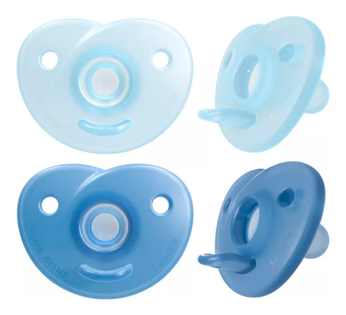 Chupete Soothie 0-3m, X 2, Azul Y Azul Claro Avent Scf099/21