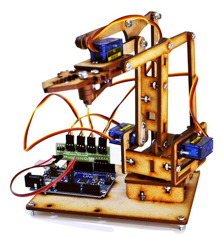 Brazo Robotico Didactico Para Arduino En Mdf