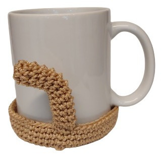 Imagen 7 de 10 de Taza De Cerámica Con Porta Taza De Crochet