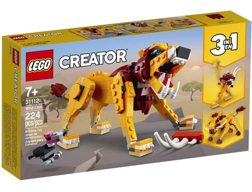 Imagen 1 de 12 de Lego Bloques Creator Animales Salvajes 3 En 1 31112 Cantidad De Piezas 224
