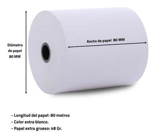 20 Rollos De Papel Termico 80 X 80  48gr / Artesano Libreria