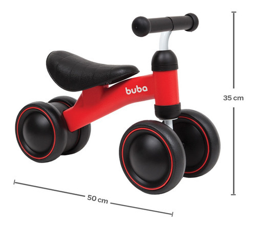 Kit Bicicleta De Equilíbrio 4 Rodas Bebê Sem Pedal E Óculos Cor Bicicleta Vermel / Óculos Rosa