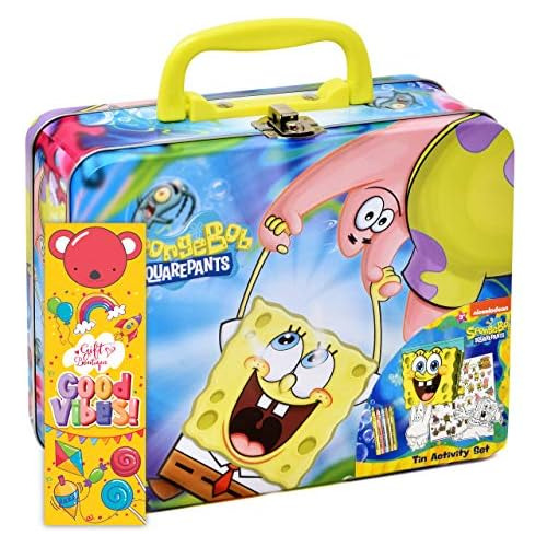 Caja De Lata Colorear Y Actividades De Bob Esponja, Peg...