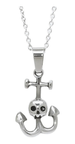 Juego Collares Pareja Regalo Amor Dije Skull Ancla Placa Tex