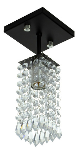 Lustre Clearcrillic Cristal Acrílico Quadrado Preto 110v/220v