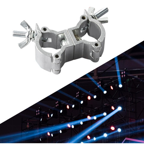 Lightings De Palco Clamp Dj Premium De Gancho Duplo Prateado