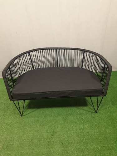 Sillón Acapulco Gervasoni Doble Con Almohadon Exterior Patio Color Negro Lisa
