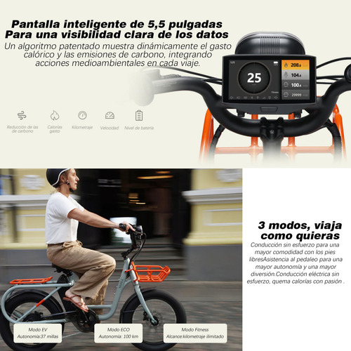 Yadea Cocoa Bicicleta Eléctrica Motor 32km/h 15ah 48v Verde Azulado
