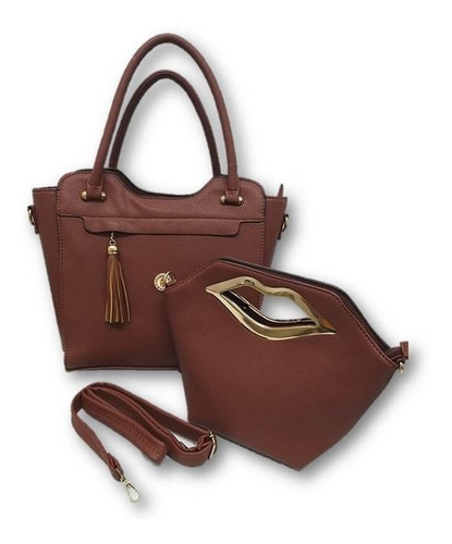 Imagen 1 de 10 de Bolso De Dama 2 En 1 Beso Café 683