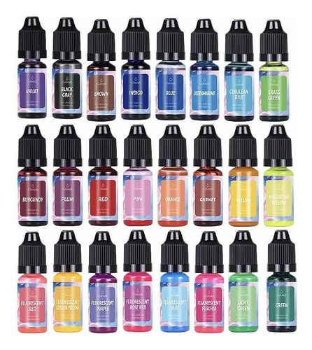 Pigmentos Líquidos Pack X24 Colores Velas Jabones Cera