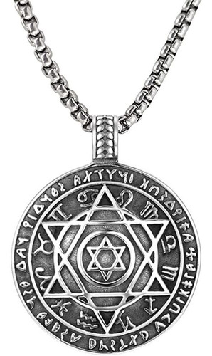 Nightcruz Seal Solomon Hexagram Necklace, Six-pointed Star P