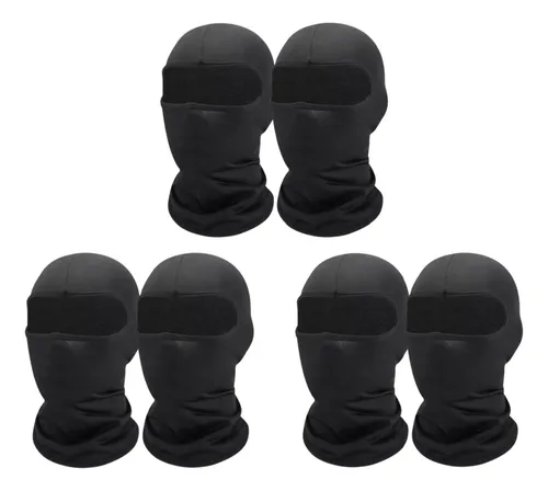 comprar Balaclava Airsoft Mascara Airsoft Tactico Paintball Color Negro Diseño De La Tela Liso Talla Unica 6pc