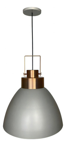 Lustre Pendente Utron Alumínio King Estilo Industrial 40cm Cor Cinza/cobre Duo Color Voltagem Bivolt