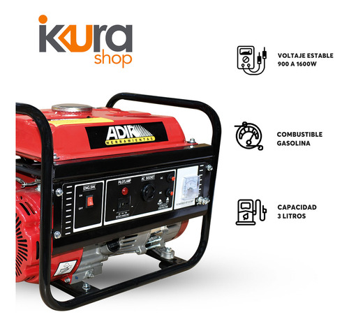 Generador De Gasolina 2hp 1600w Adir 490
