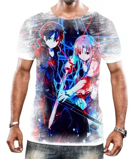 Camisa Camiseta Masculina Sword Art Online Kirito Anime 1
