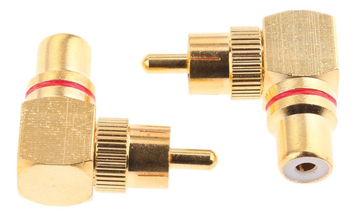 2 Adaptadores Rca De Ángulo Recto Macho A Hembra De 90 Grad