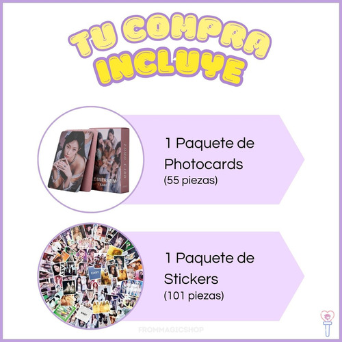 Le Sserafim (55 Photocard + Sticker) Kpop Pegatina+ Lomocard