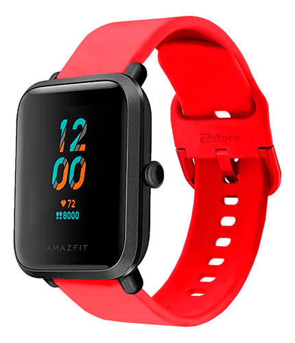 Correa Compatible Con Amazfit Bip Lite Rojo Hebilla 20m