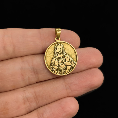 Dije Sagrado Corazón De Jesús Oro 18k Oro 18k