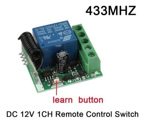 Modulo Rele Rf 433mhz 1 Canal+ 2 Controle Remoto