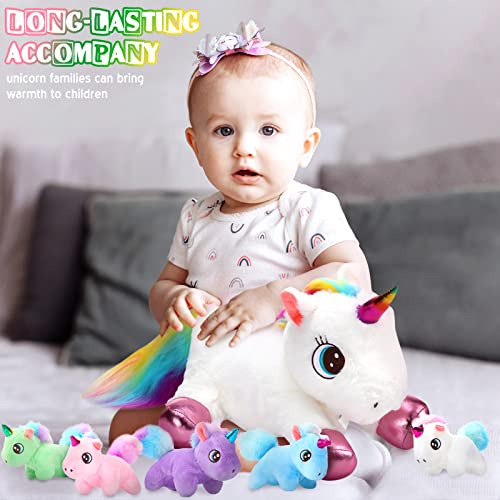 6 Piezas Unicornio Peluche Juego De Juguete 1 Unicornio Gran