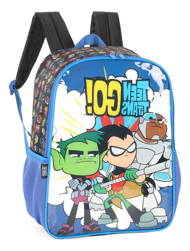 Mochila Jovens Titans Escolar Infantil Teen Titans Go Costas Cor Azul