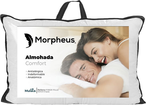 Almohada Comfort 100% Hipoalergénica Fiber Fill Morpheus Para Cama O Sommier Fresca 60x40x12 - Hecha En Uruguay