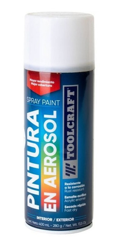 Pintura Aerosol 400ml Blanco Brillante Toolcraft Tc1642