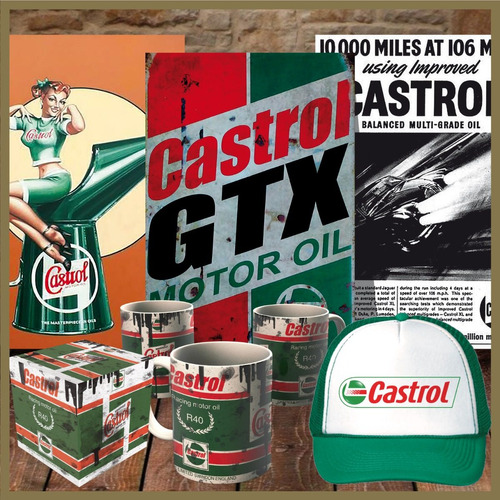 Combo Motor Oil | Aceite - Castrol | Gorra + Chapas + Taza