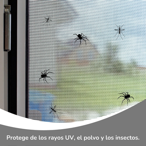 Malla Mosquitero Para Ventana Red Anti Insectos Ajustable Gris 150cm X 90cm