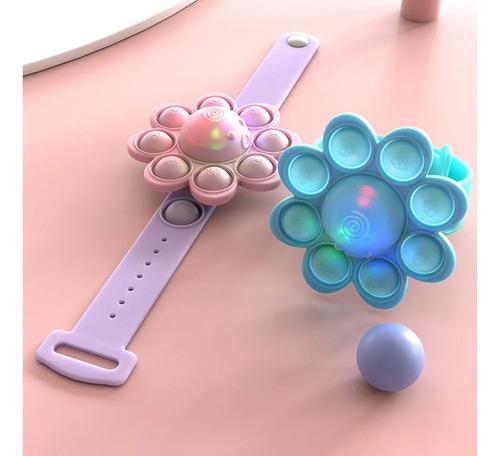 Pulsera Led Antiestrés Fidget Spinner, 3 Unidades