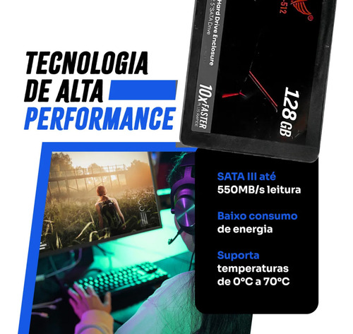 Disco Sólido Interno Altomex 128gb Al-ssd-128 Ssd 2,5 Cor Preto